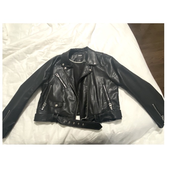Zara leather biker jacket - Picture 1 of 2